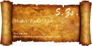Stahl Zsófia névjegykártya